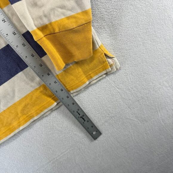 Vintage J Crew Rugby Shirt mens Small Blue Yellow Colorblock Collared Preppy 90s - Picture 4 of 13